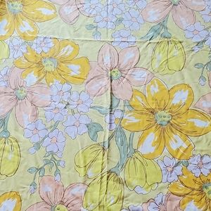 Vintage 70's Fashion Manor Penn Prest Yellow Floral Full Size Sheets